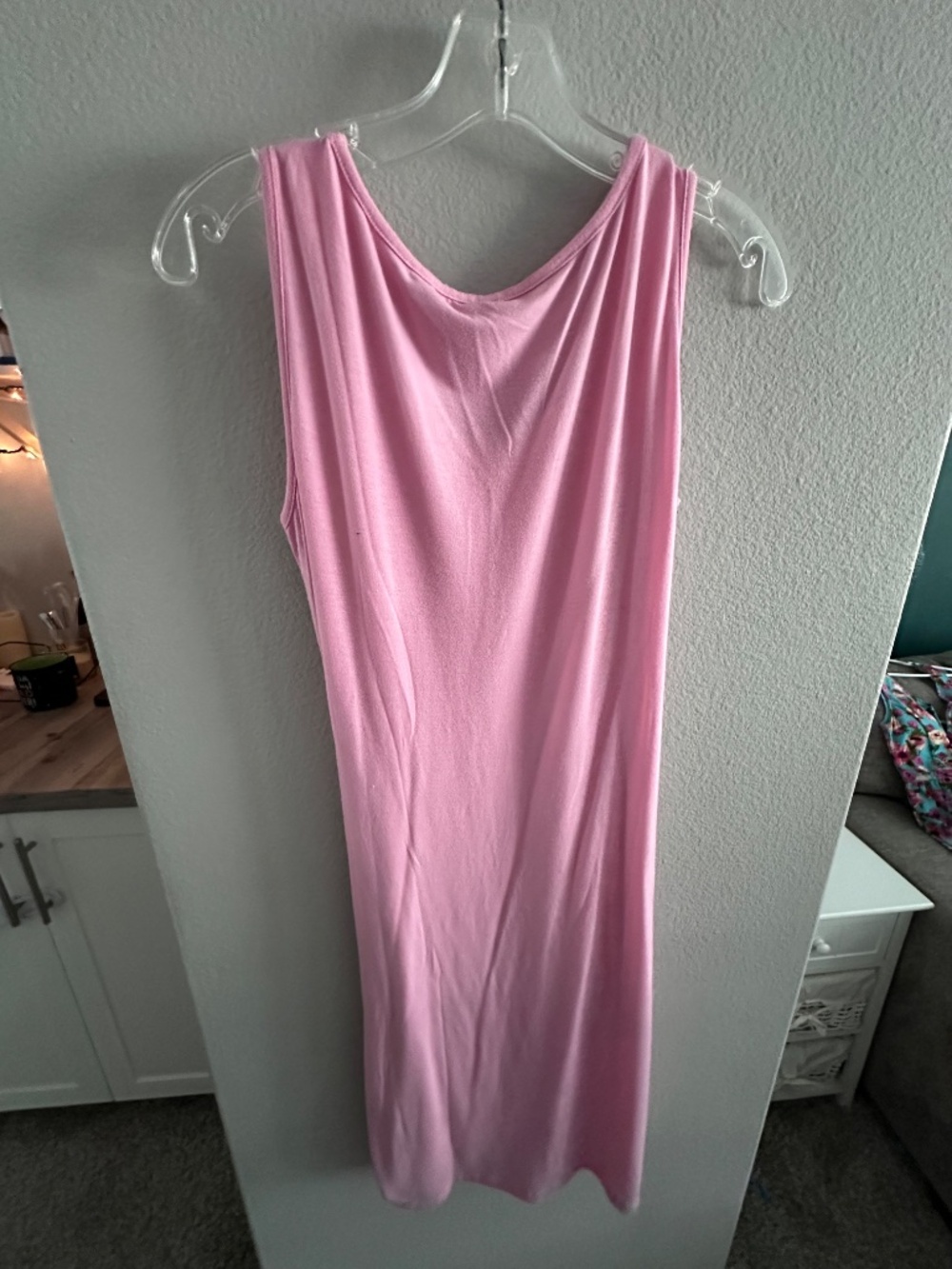Pink Ruched Maternity Dress Medium - Picture 2 of 2